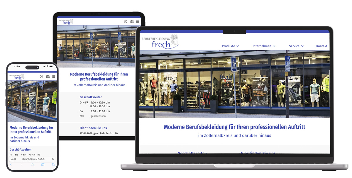 Website für Einzelhandelsgeschäft in Balingen